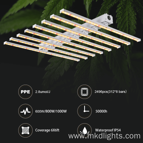 600W Led Grow Lights 8Bar Plant Lamp